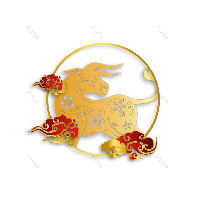 装饰图片,祥云元素,剪纸PNG,新年免抠素材